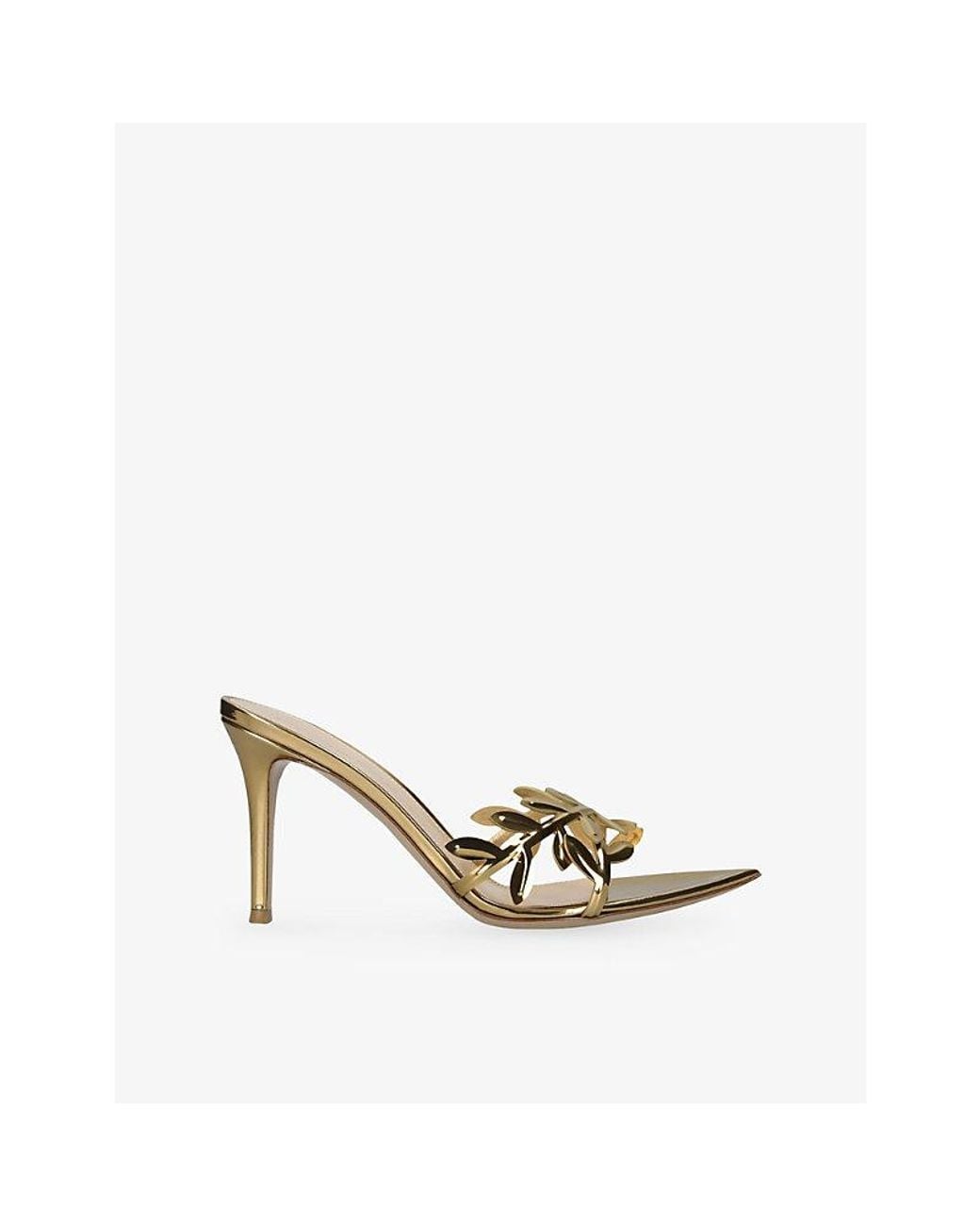 Gianvito Rossi Metallic Flavia 85 Leather Heeled Mules