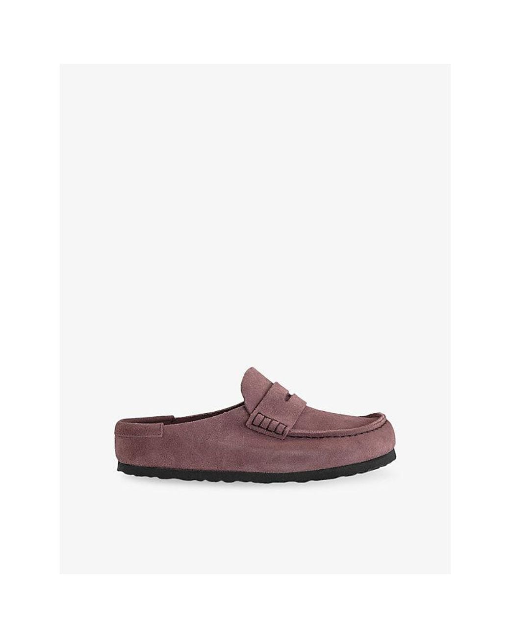 Birkenstock Brown Naples Wrapped Suede Clogs