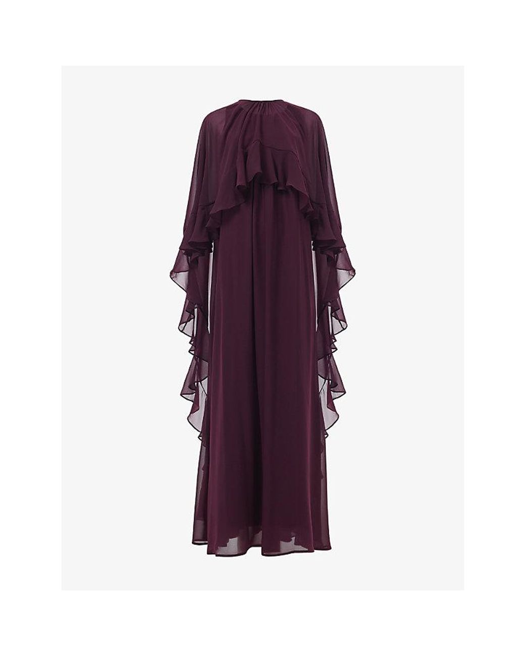 eem Purple Frilled Cape Woven Maxi Kaftan