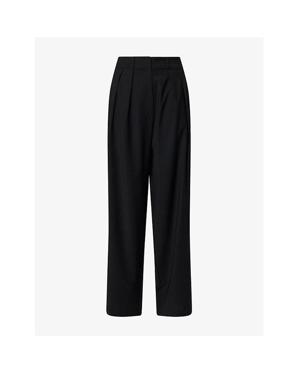 Frankie Shop Black Ripley Wide-Leg Wool-Blend Trousers