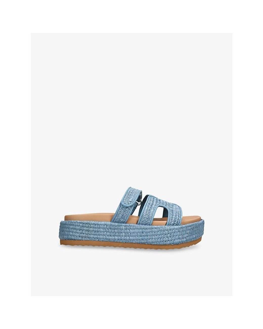 Steve Madden Bigmissile Raffia Sandals in Blue | Lyst
