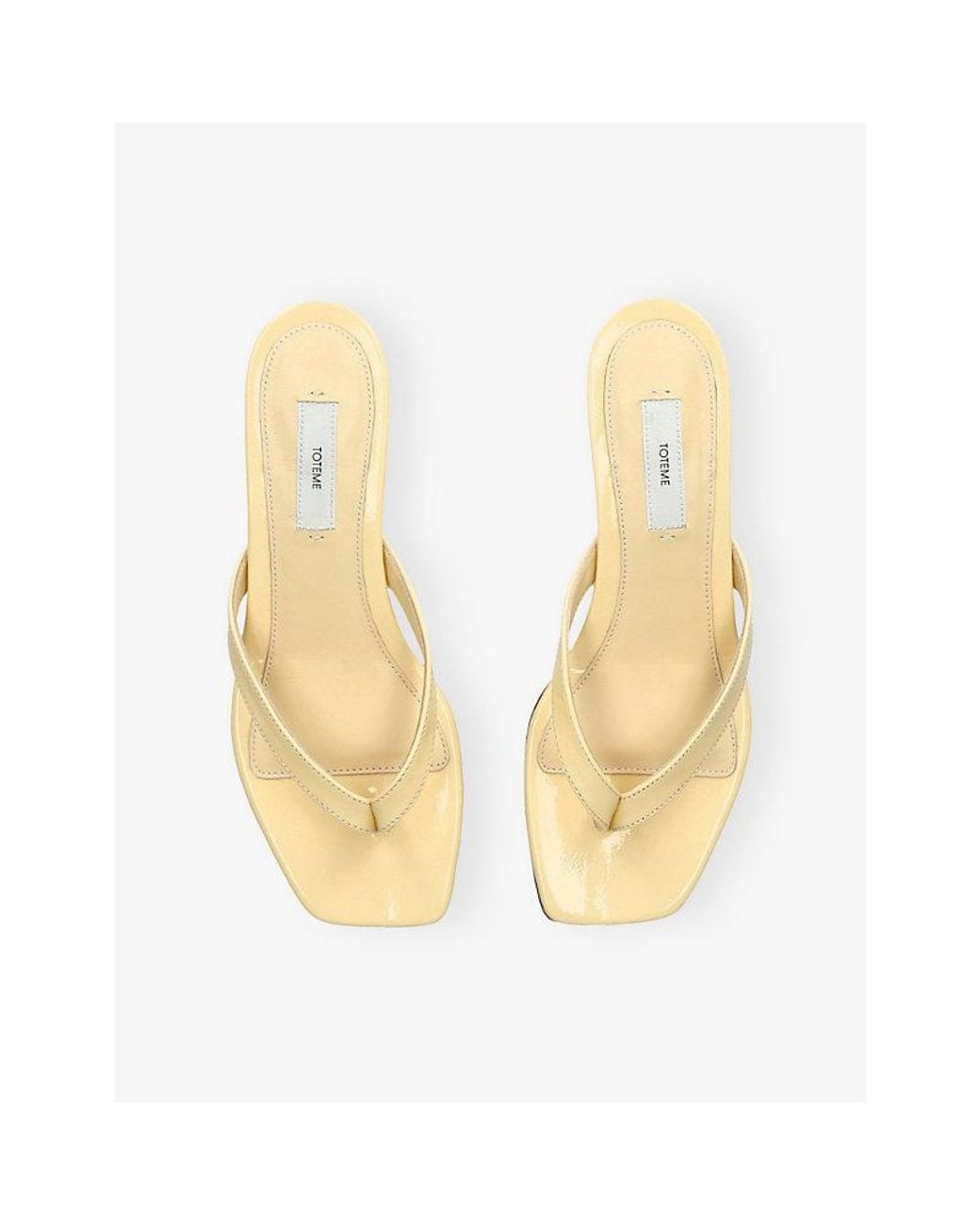 Totême Natural Square-Toe Leather Heeled Flip Flops