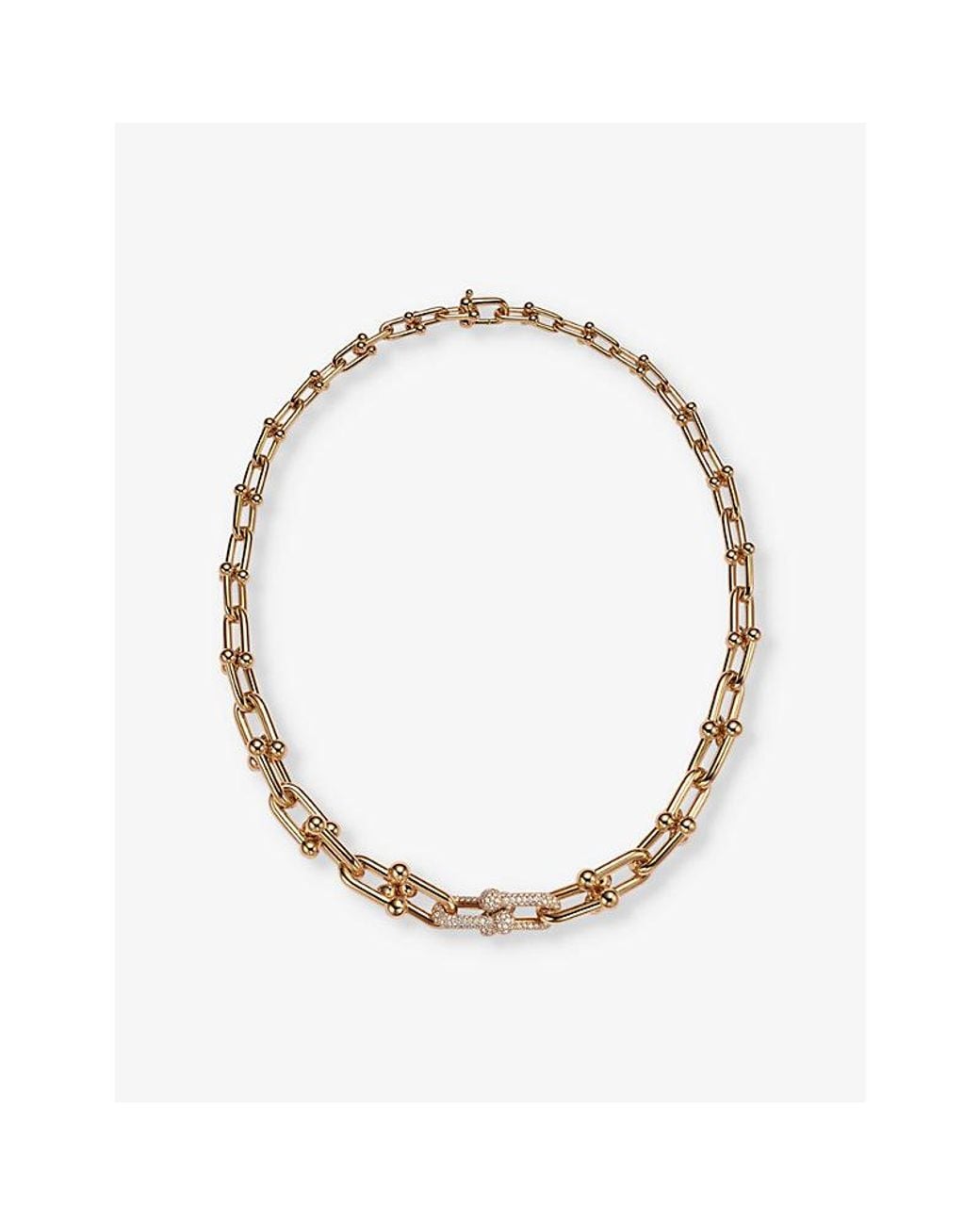 Tiffany & Co Metallic Tiffany Hardwear 18Ct- And 3.19Ct Diamond Necklace
