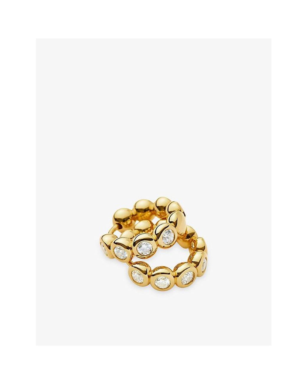 Missoma Metallic Tennis Small 18Ct Plated Brass And Cubic Zirconia Hoop Earrings