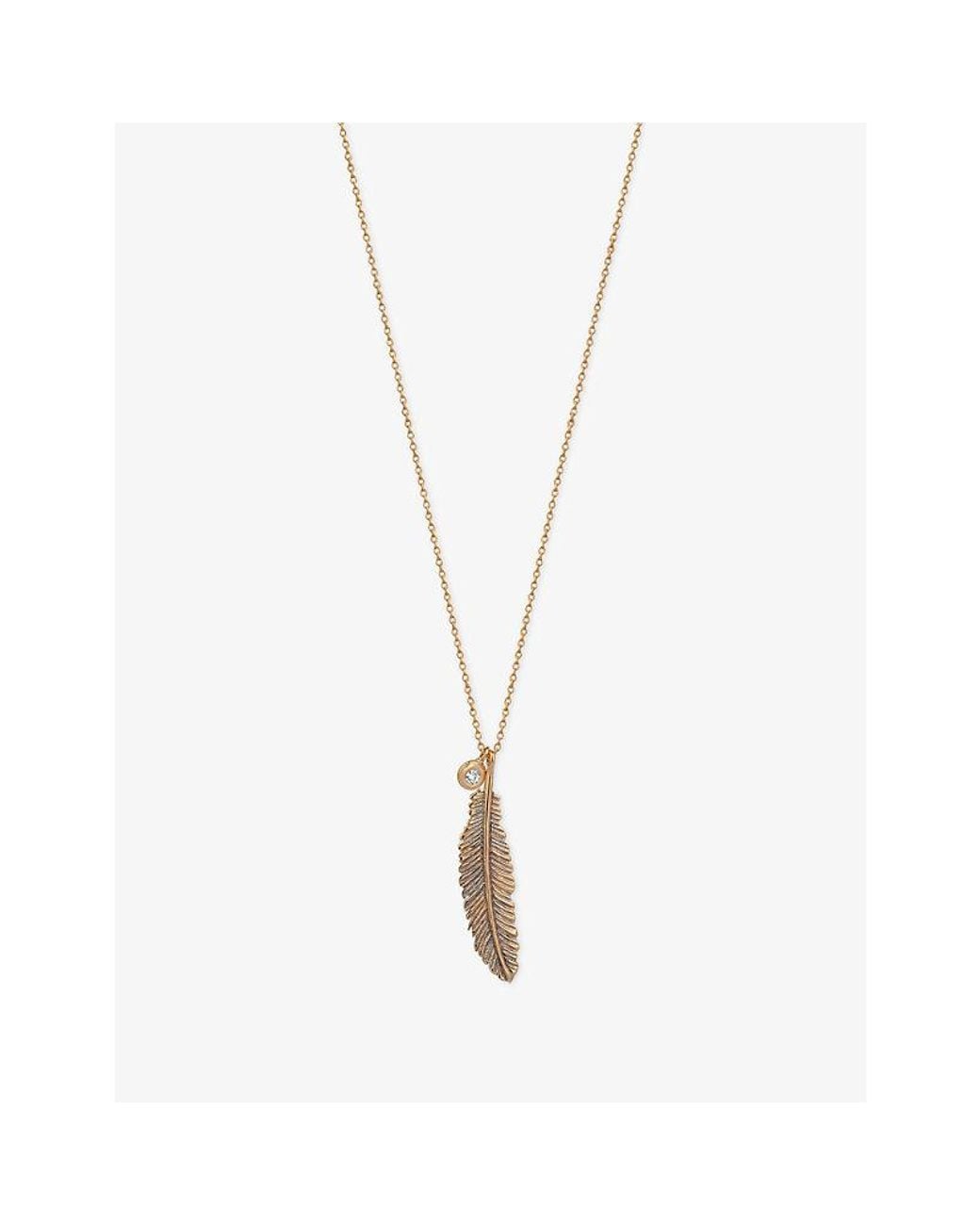 Kismet by Milka White Raven Feather Midi 0.04Ct Diamond Pendant Necklace