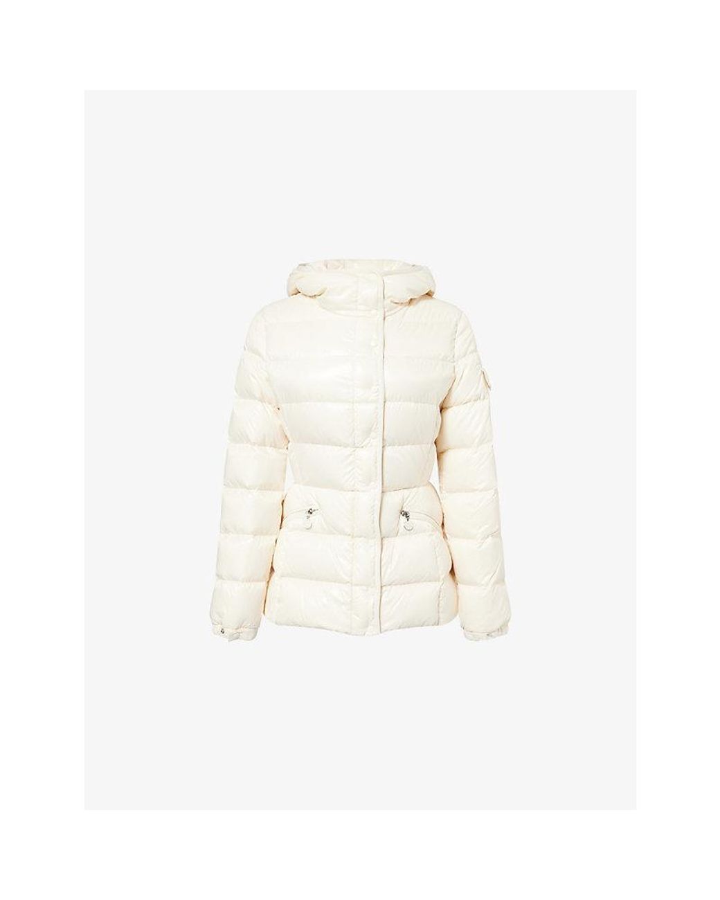 Moncler White Barante Hooded Shell-Down Jacket