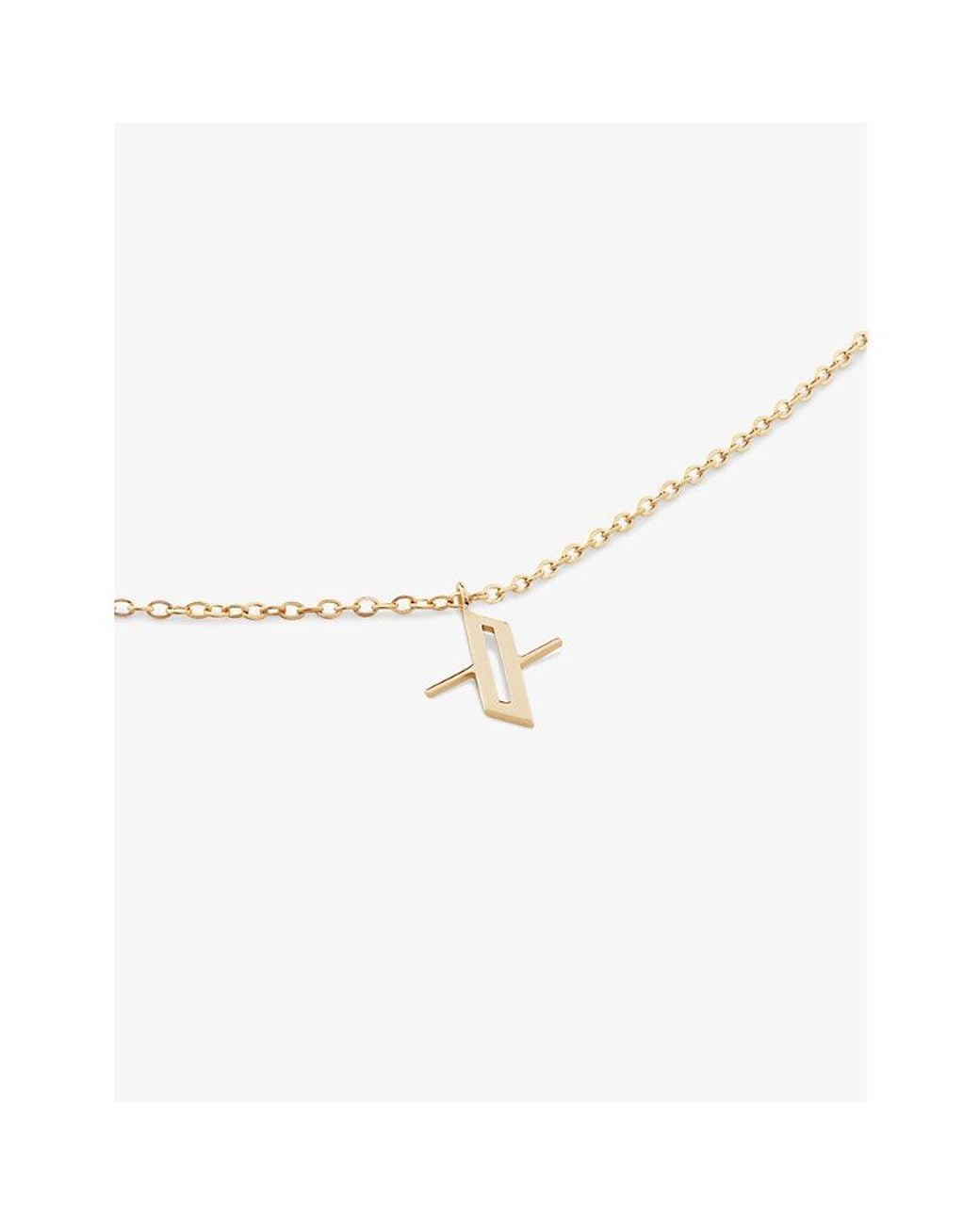 Monica Vinader White Small Letter X 14Ct- Pendant Necklace