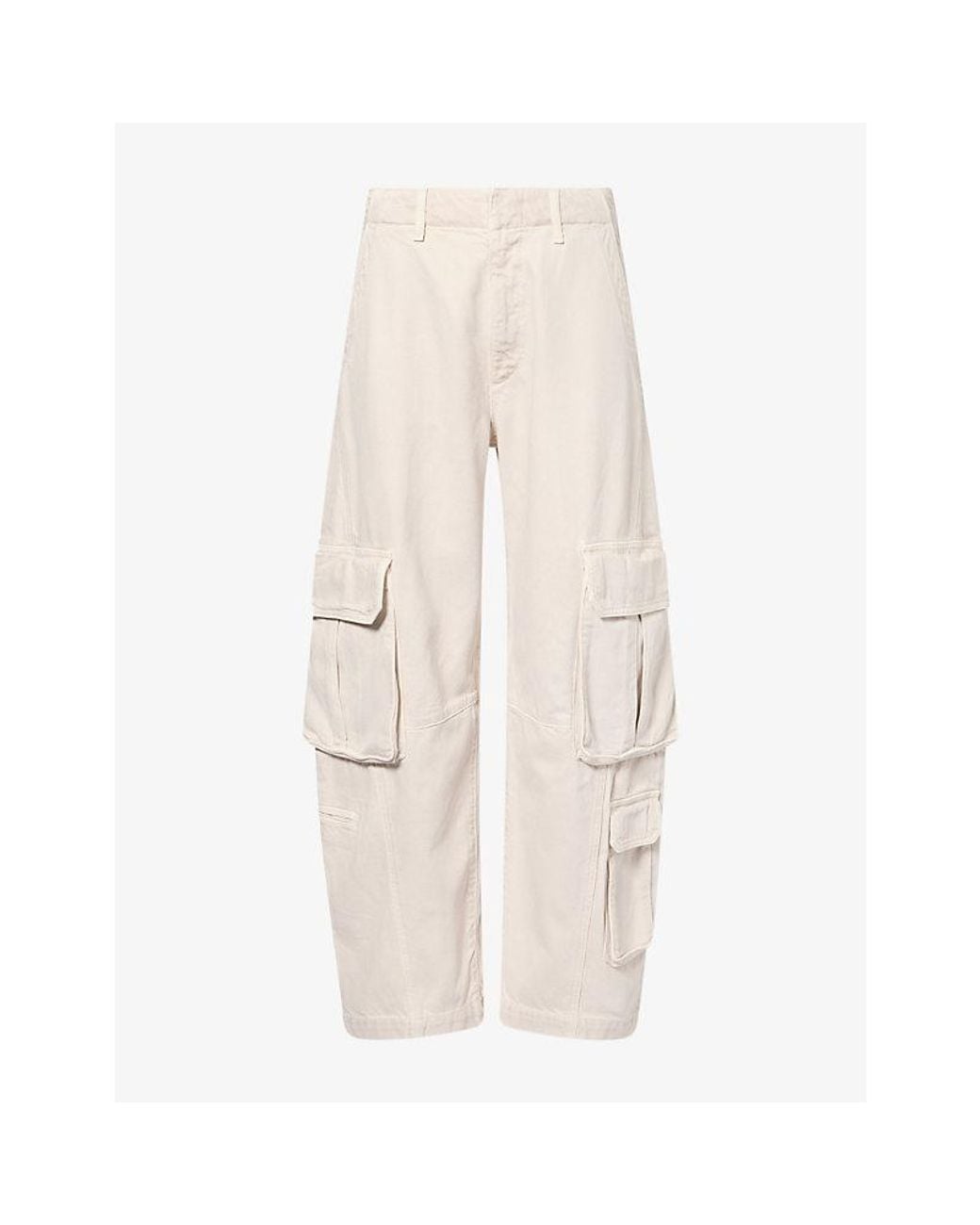 Agolde Natural Ambika Patch-Pocket Cotton-Blend Utility Trousers