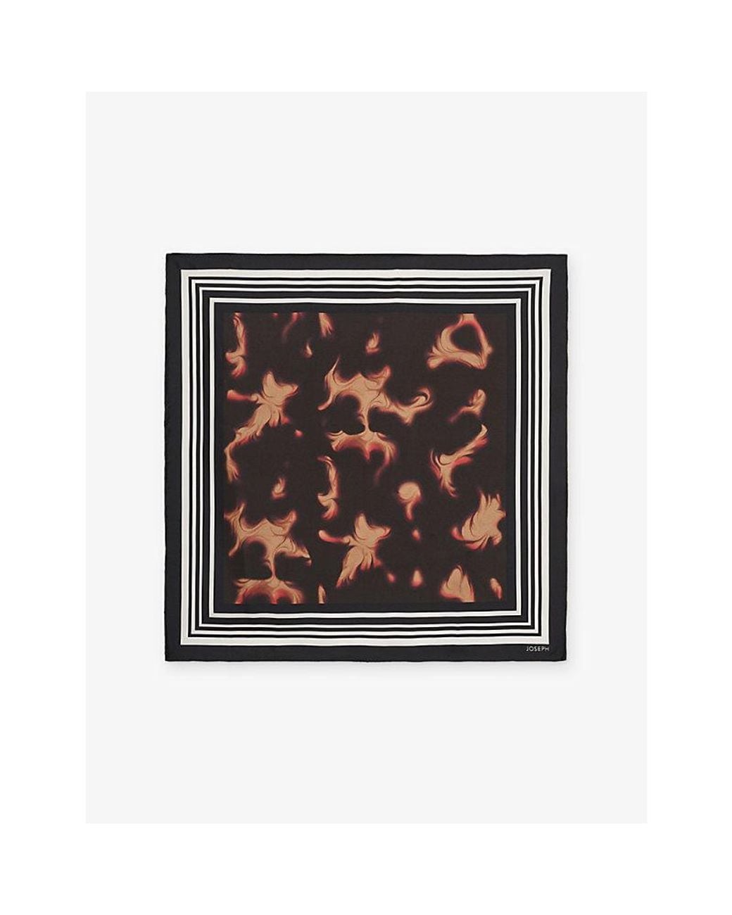 Joseph Black Danica Graphic-Print Small Silk Scarf