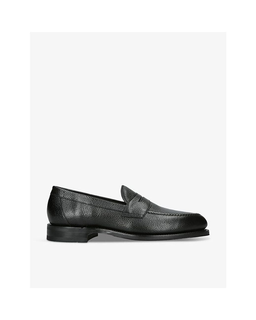 Loake Black Imperial Grained-Leather Loafers for men