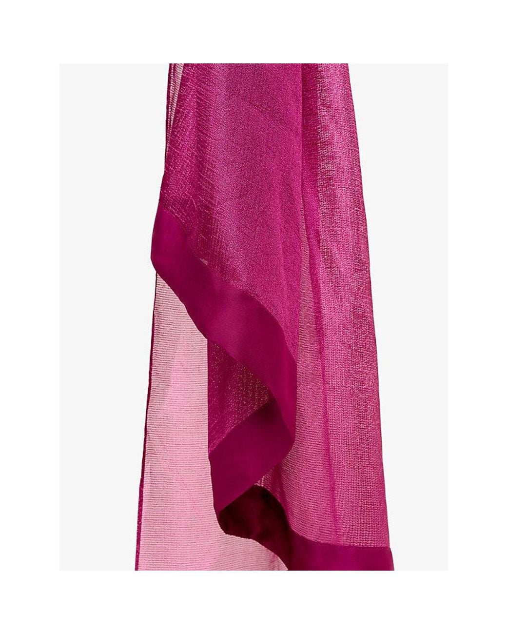 Phase Eight Pink Satin-Trim Woven Scarf