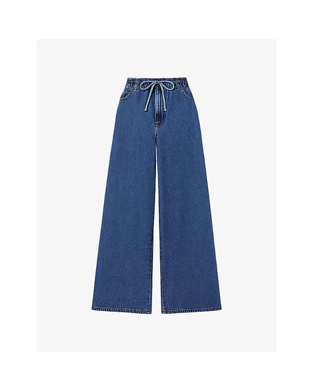 Ro&zo Blue Wash Wide-Leg Denim Blend Jeans