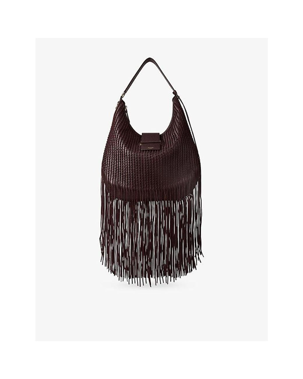 Jimmy Choo Brown Bar Hobo Biker Leather Shoulder Bag