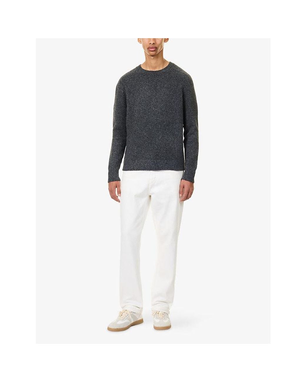 Raith Gray Mikkel Crew-Neck Knitted Jumper for men