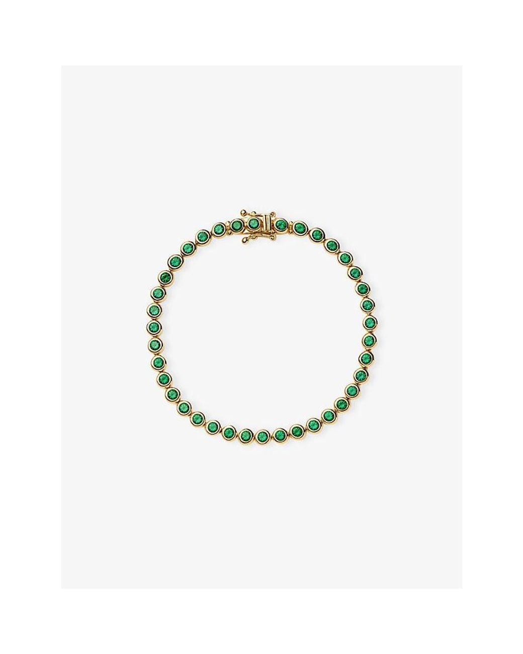 Missoma Metallic Tennis Round 18Ct-Plated Brass And Emerald Bracelet