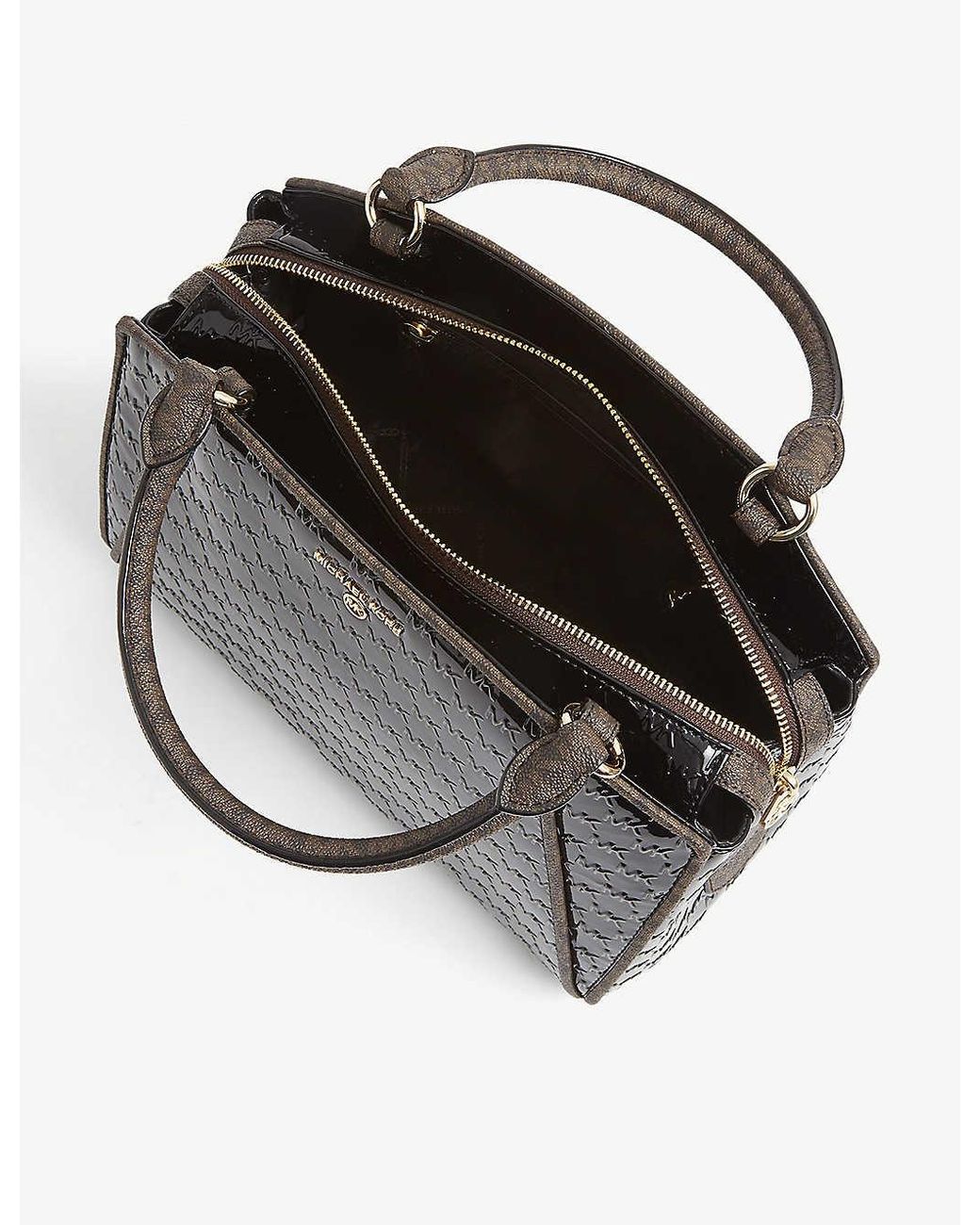 MICHAEL Michael Kors Cleo Logo embossed Patent leather Handbag in