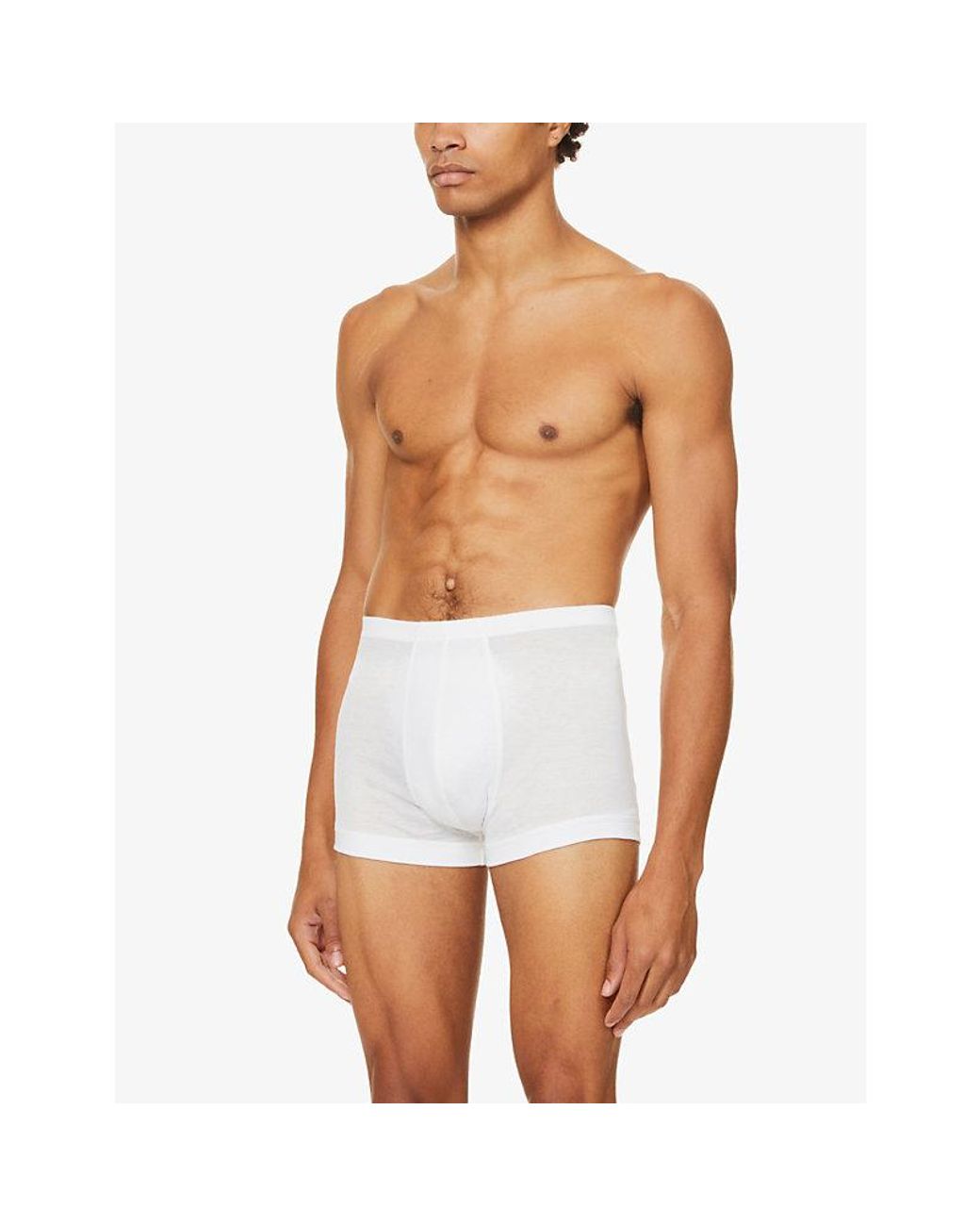 Zimmerli of Switzerland White Slim-Fit Stretch-Cotton Trunks for men
