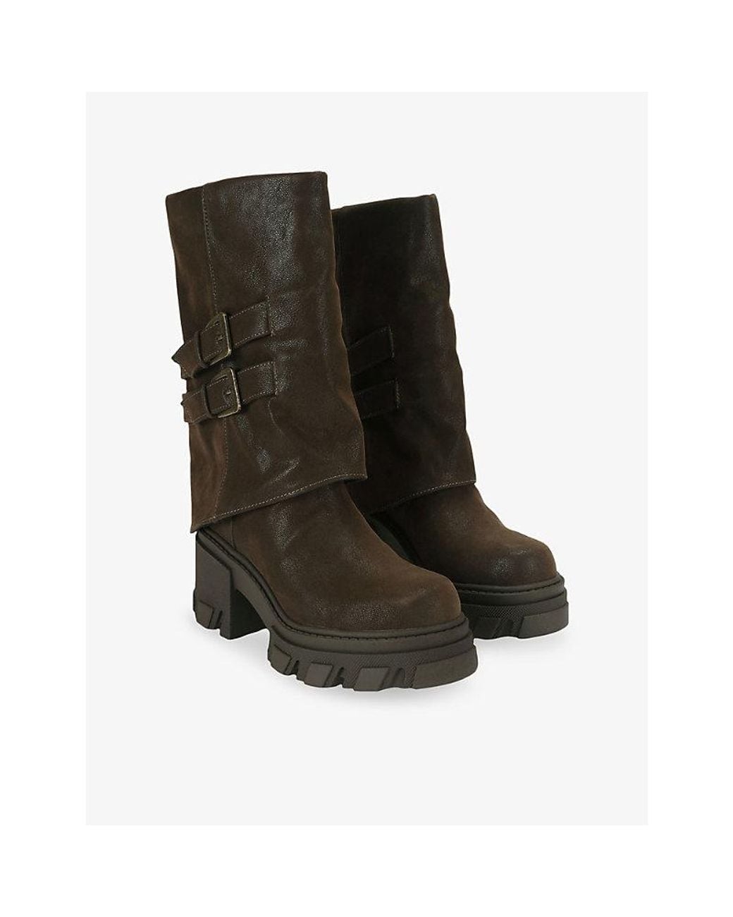 Steve Madden Brown Barrage Faux-Leather Boots