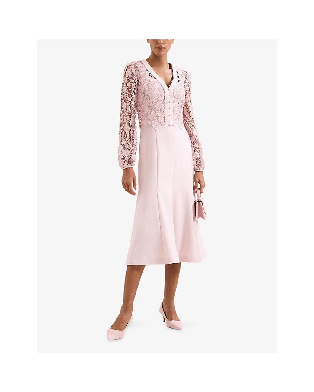 Phase Eight Pink Petite Ayumi Stretch-Woven Midi Dress