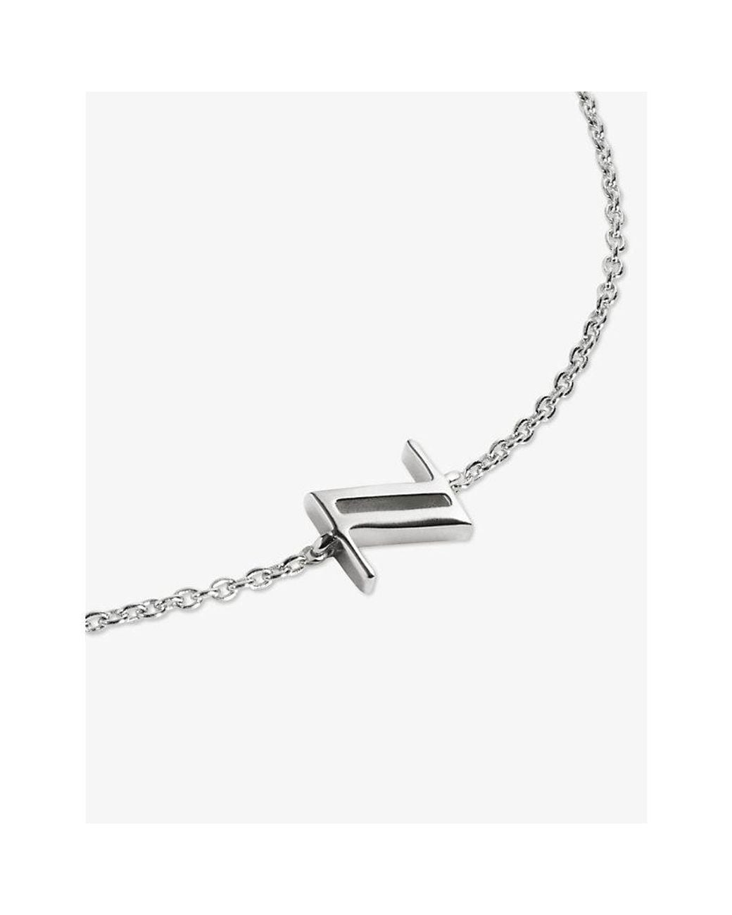 Monica Vinader Metallic Initial Z Sterling- Chain Bracelet