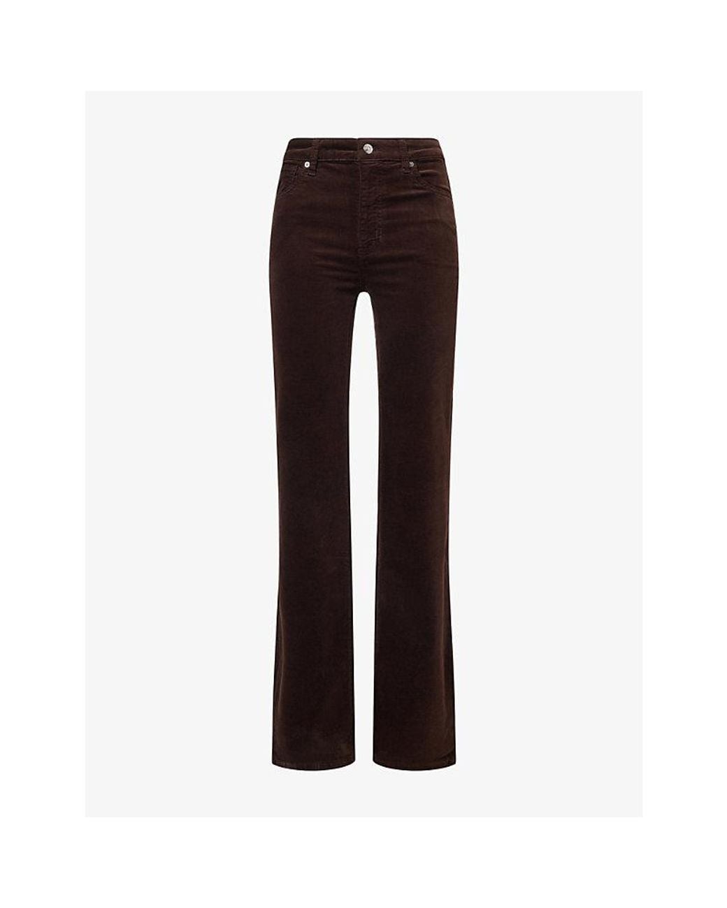 FRAME Brown The Corduroy Reboot Flared Stretch-Cotton Trousers