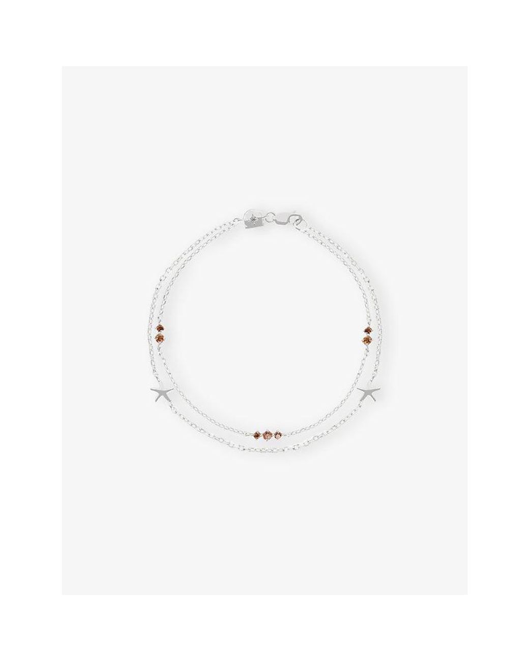 Astrid & Miyu White Starfish Double Chain-Plated Sterling- And Cubic Zirconia Bracelet