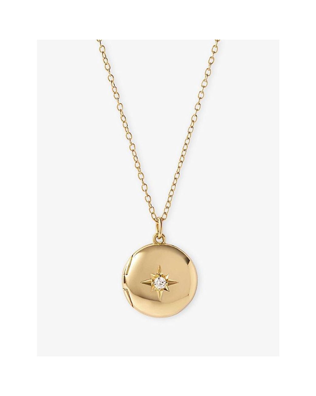 Astley Clarke Metallic Biography Midi 18Ct- Plated Sterling- Locket Necklace