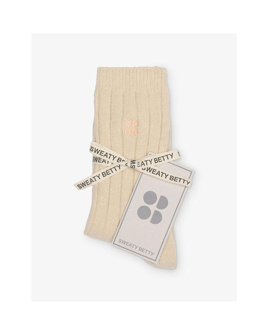 Sweaty Betty Natural Cosy Ribbed Stretch-Knit Socks