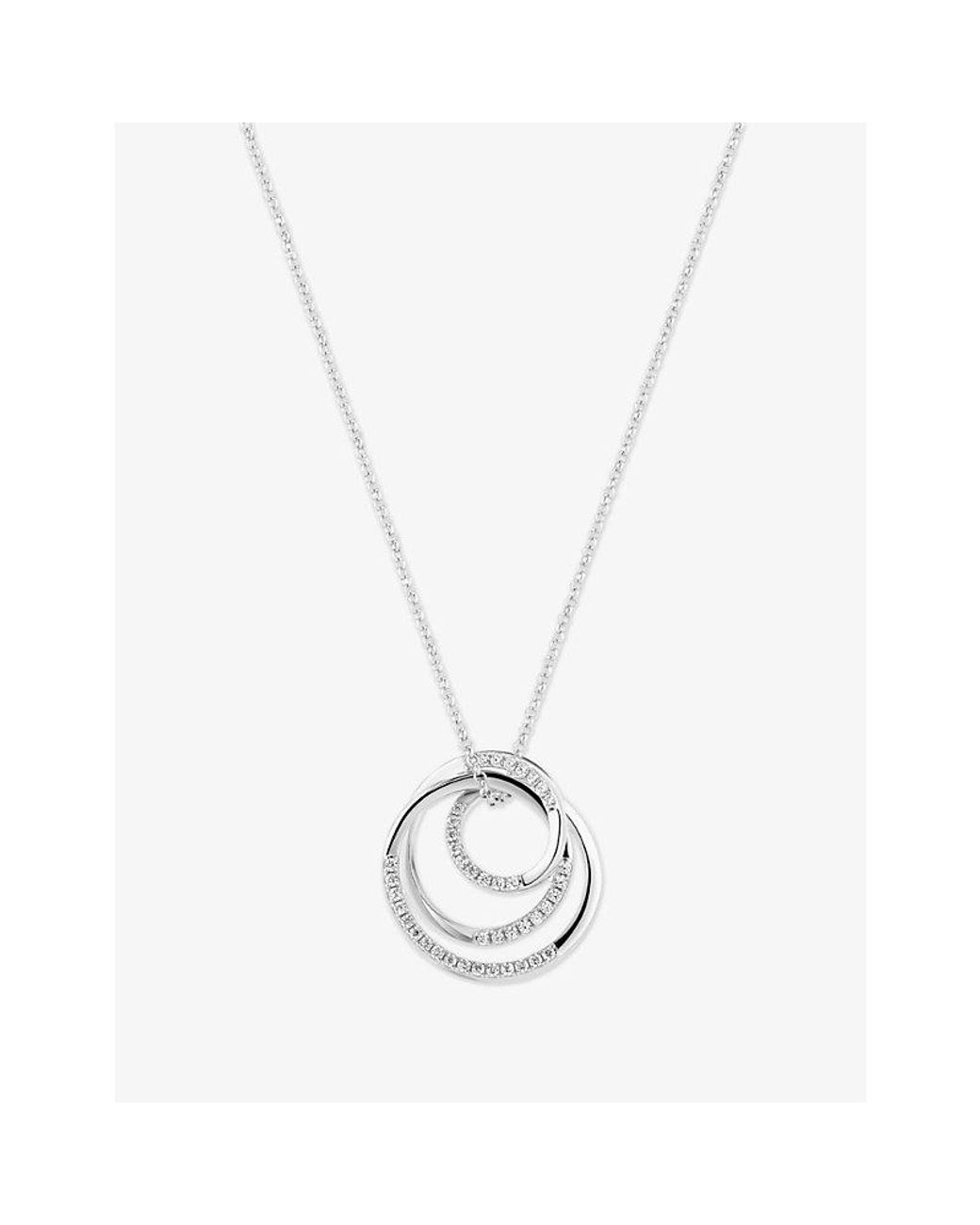 Sif Jakobs Metallic Spirale Sterling- And Cubic Zirconia Necklace