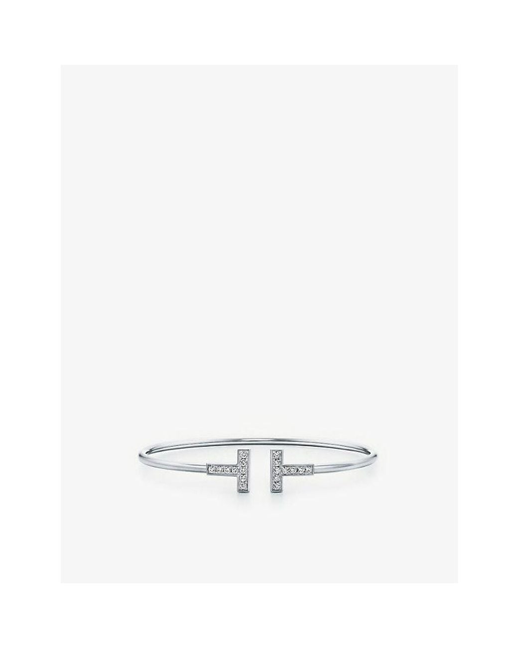 Tiffany & Co White T Wire Diamond And 18Ct- Bracelet