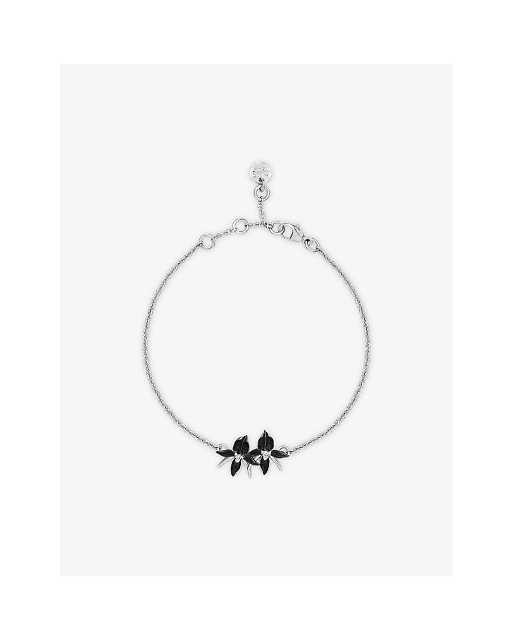 Shaun Leane Metallic Orchid Flower Sterling- And Diamond Bracelet