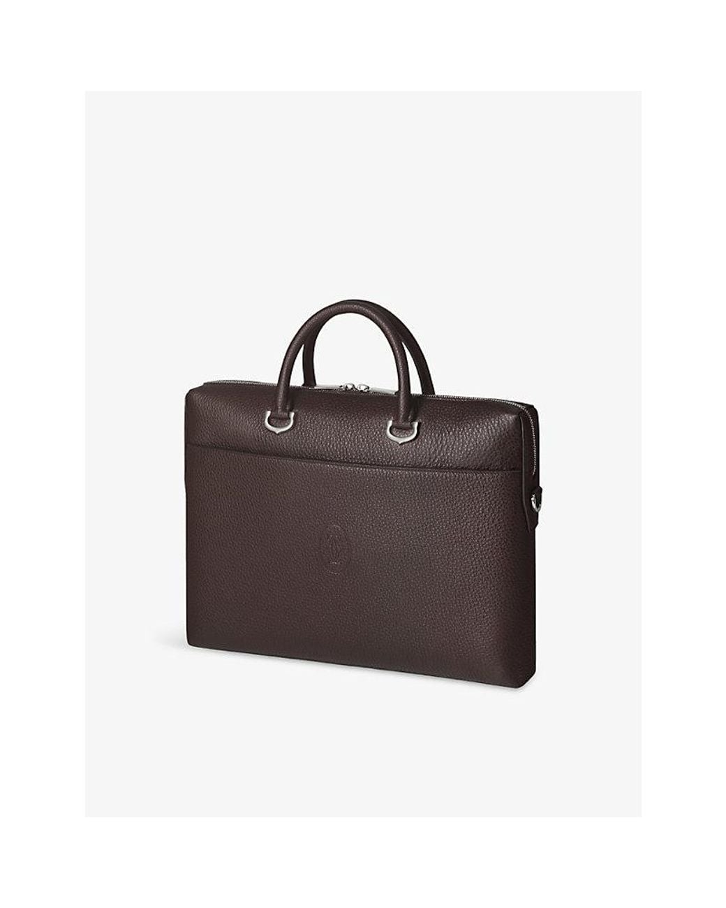 Cartier Brown Must De Leather Briefcase for men