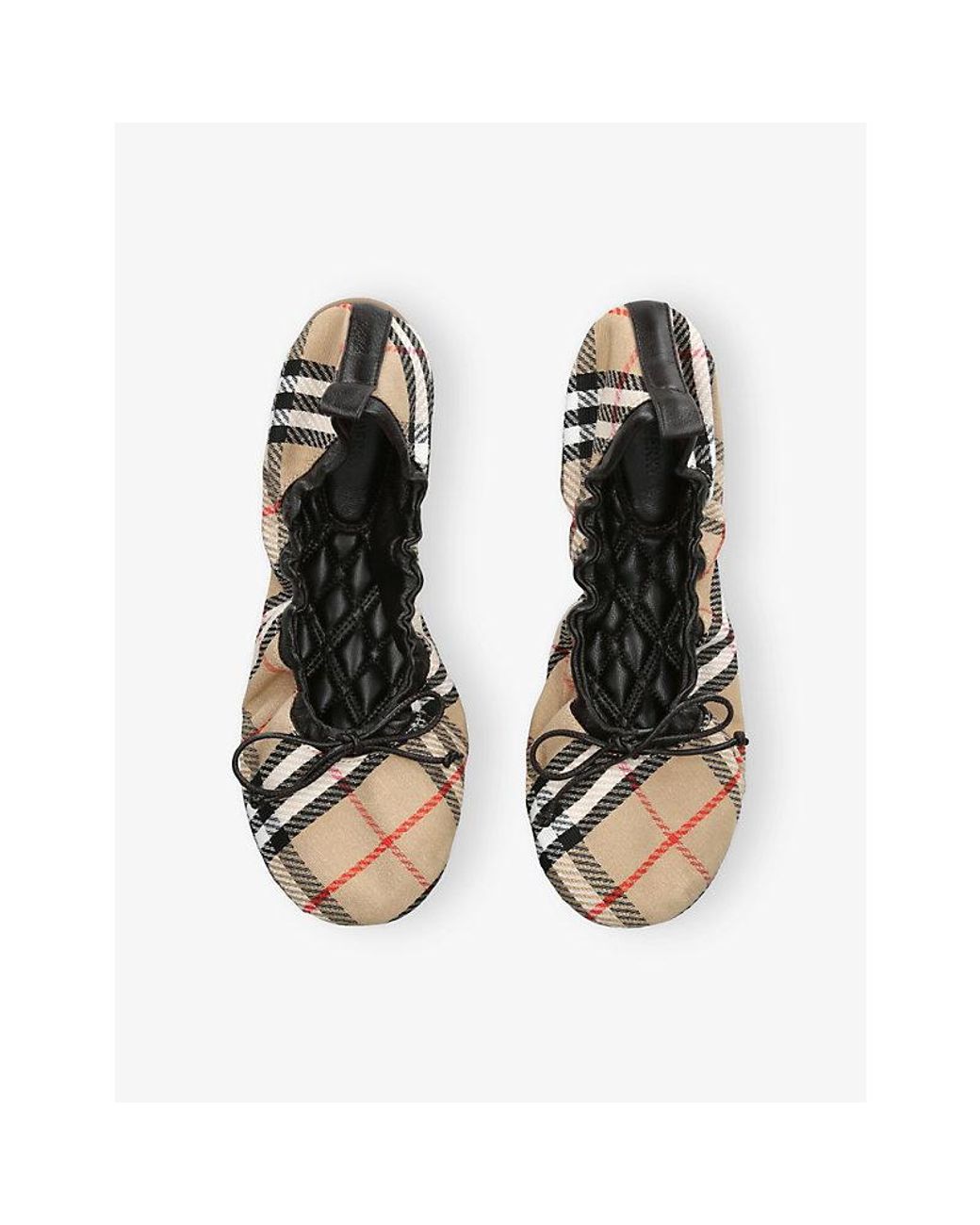 Burberry Multicolor Check Fawn Cotton Blend Pumps