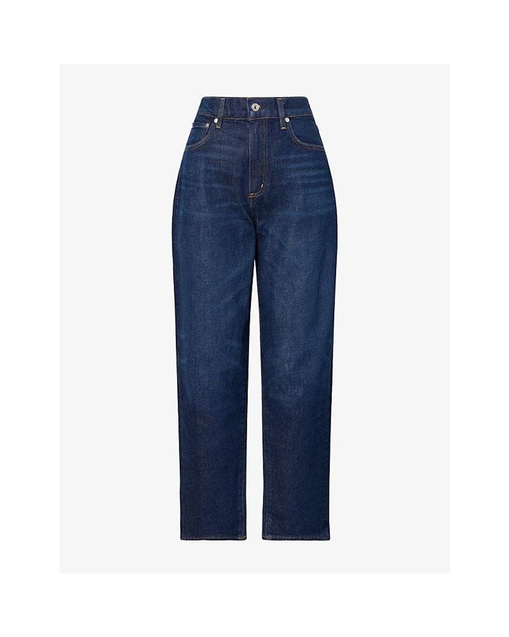 Citizens of Humanity Blue Five-Pocket Tapered-Leg Denim Jeans