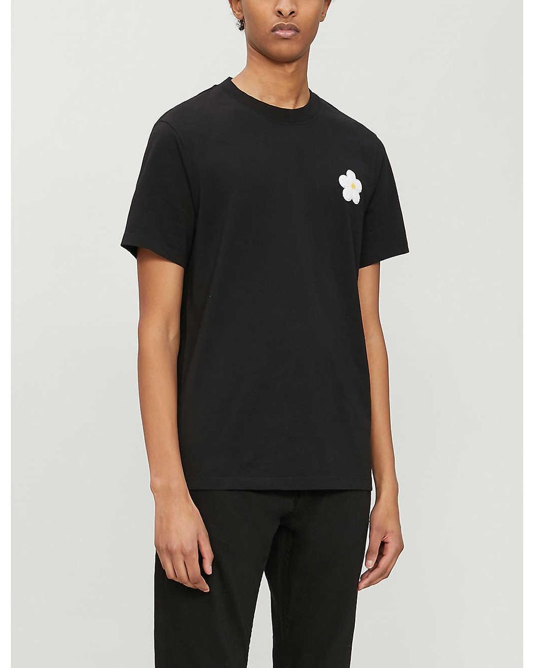 【SANDRO】 Floral Embroidery Tee Floral embroidery T-shirt black / gray For Women | Sandro Paris