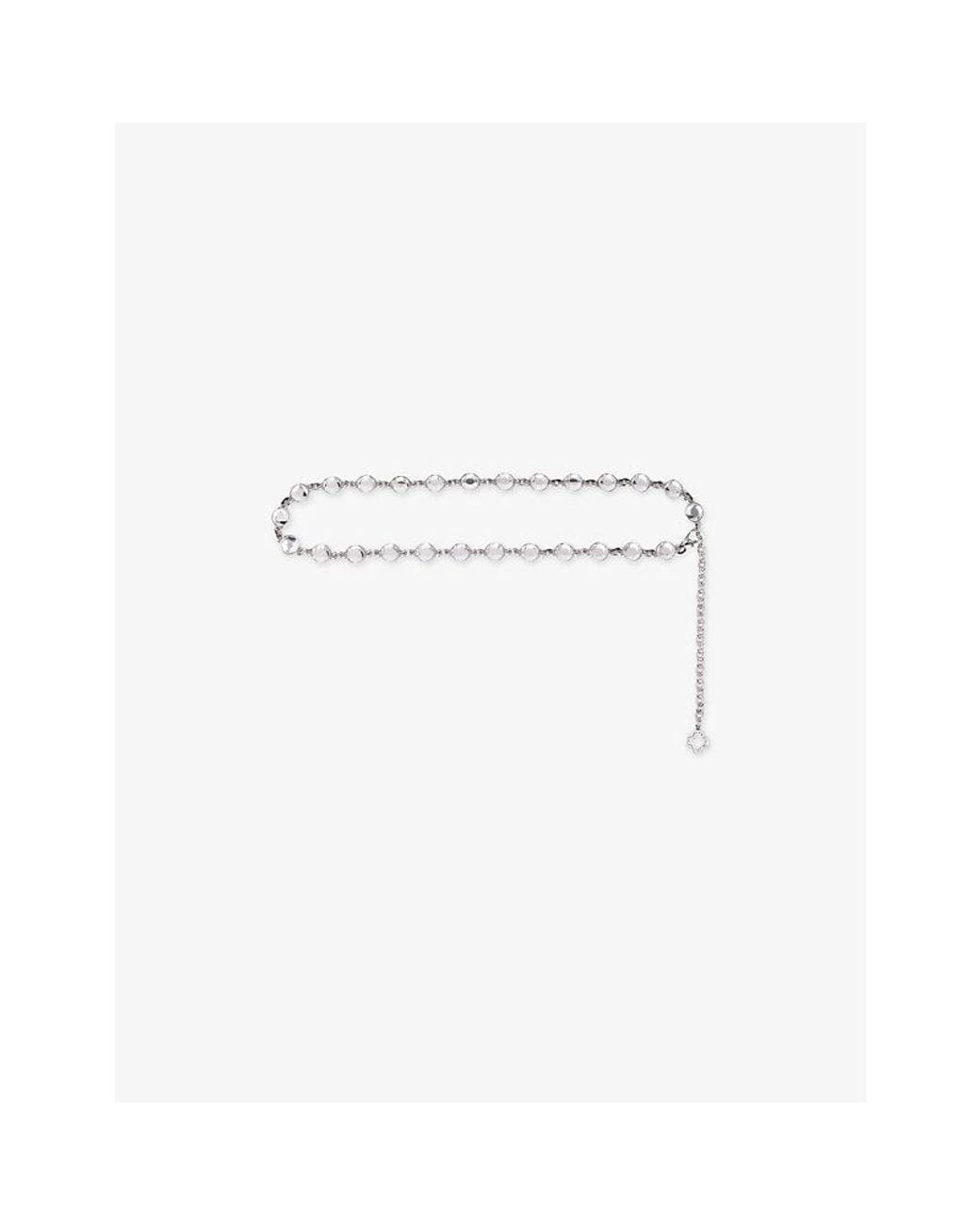 Maje White Chain And Rhinestone Metal Belt