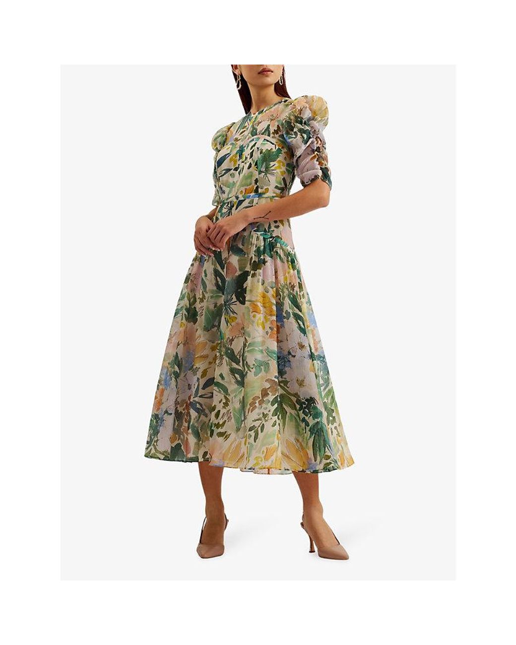 ted baker mint green dress Ted Baker Mint Green Multi Beula Sugar Sweet Floral Maxi Dress (US SIZE 6)