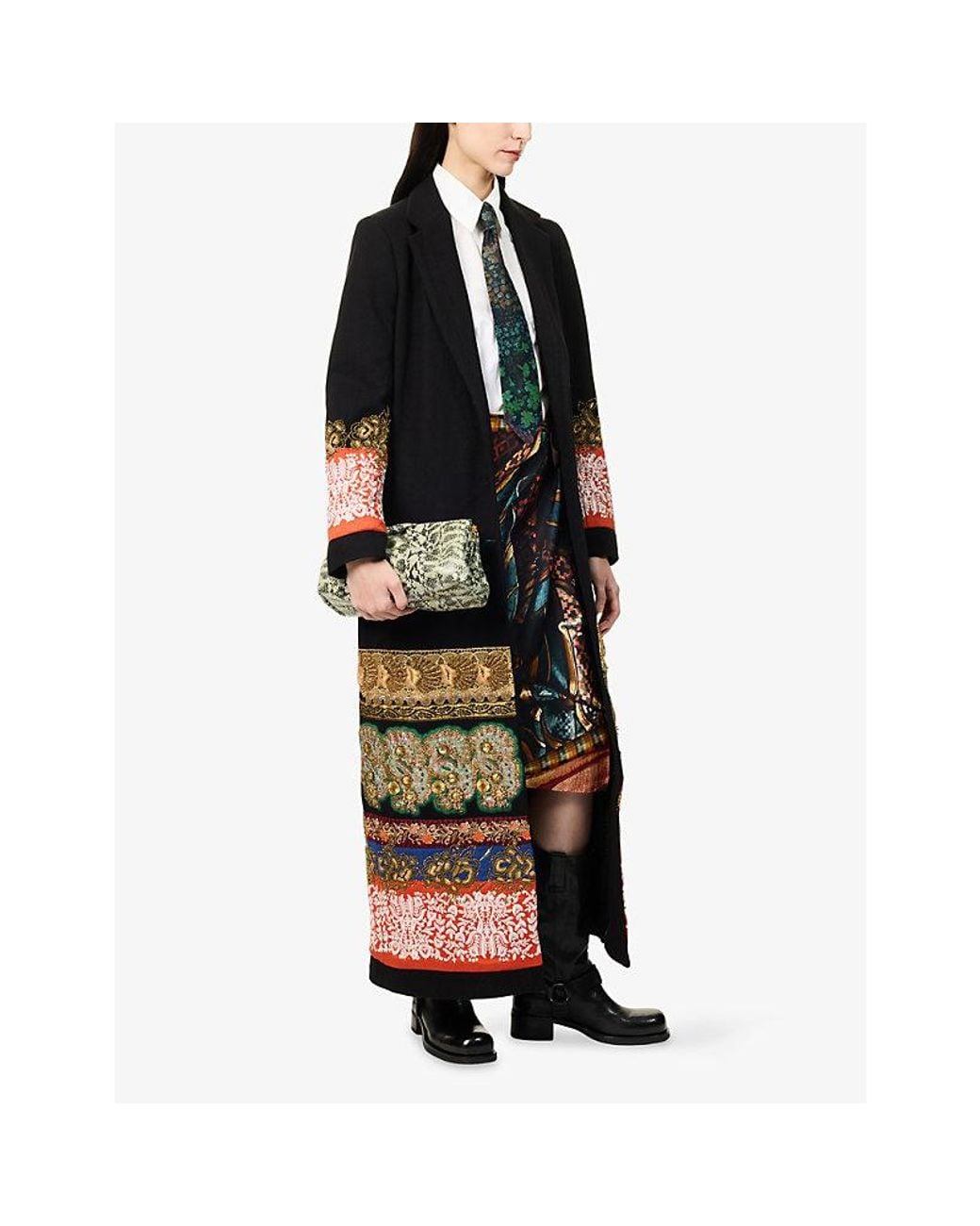 Dries Van Noten Black Richy Single-Breasted Wool Coat