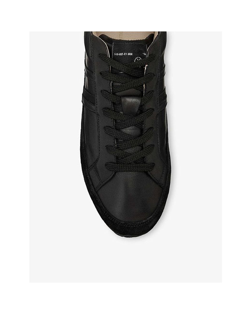 AllSaints Black Liam Suede And Leather Trainers for men