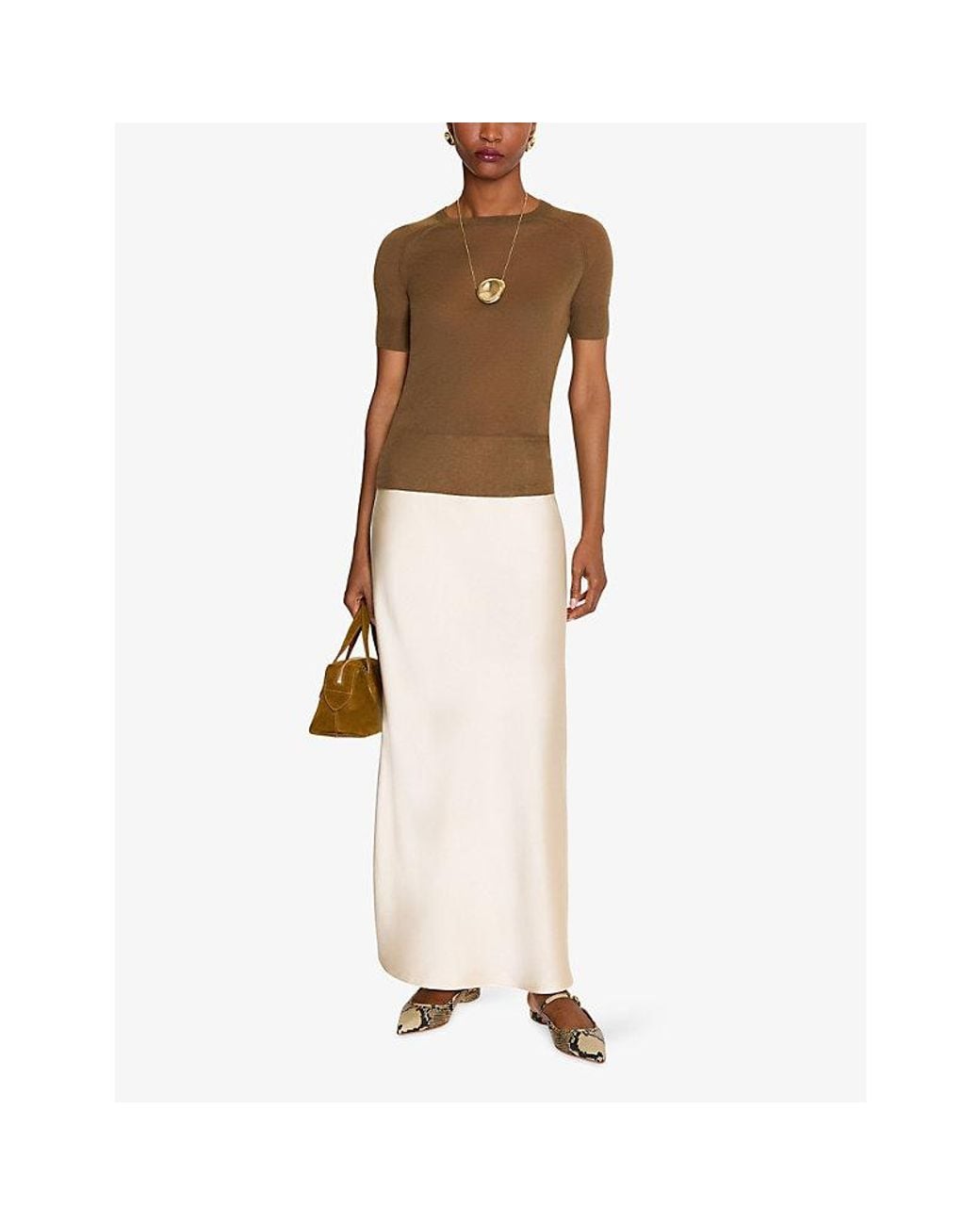 Joseph Green Poena Round-Neck Short-Sleeve Cashmere Top