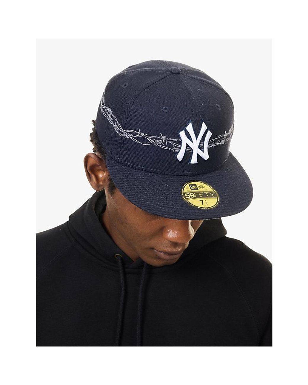KTZ Blue 59Fifty Mlb Icon New York Yankees Woven Baseball Cap