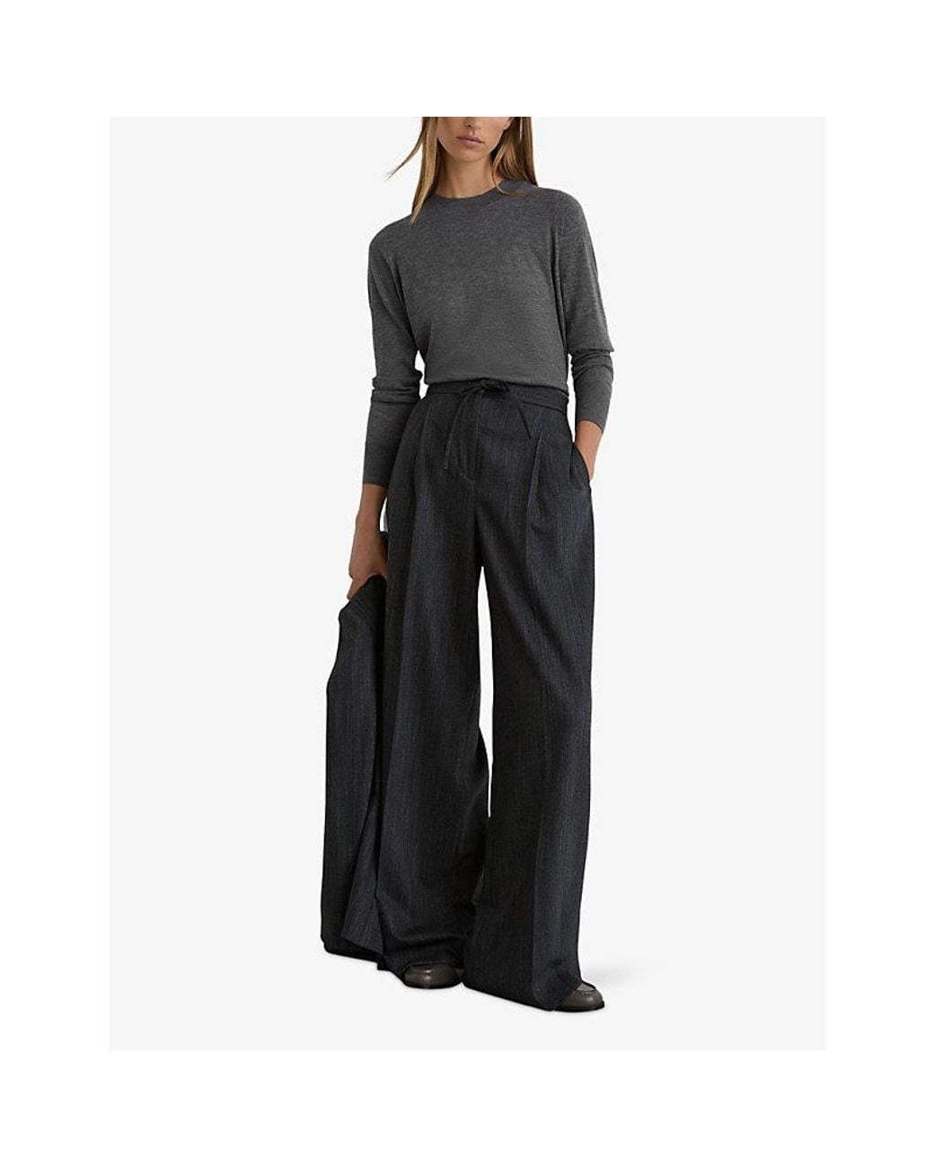 Reiss Gray Sadie Wool Jumper