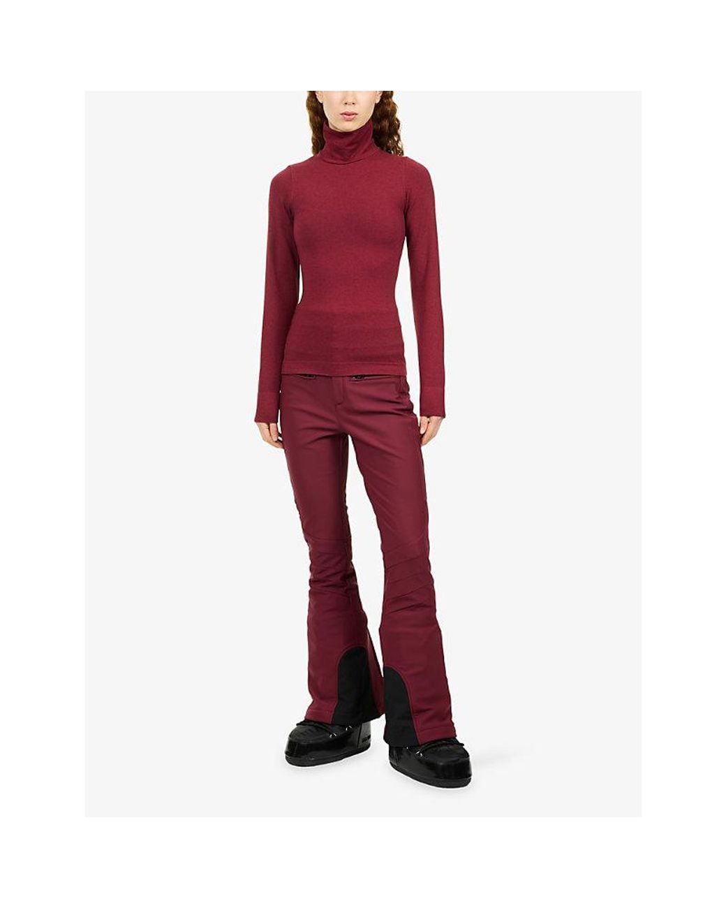 Perfect Moment Red Aurora High-Waist Flare Ski Pants
