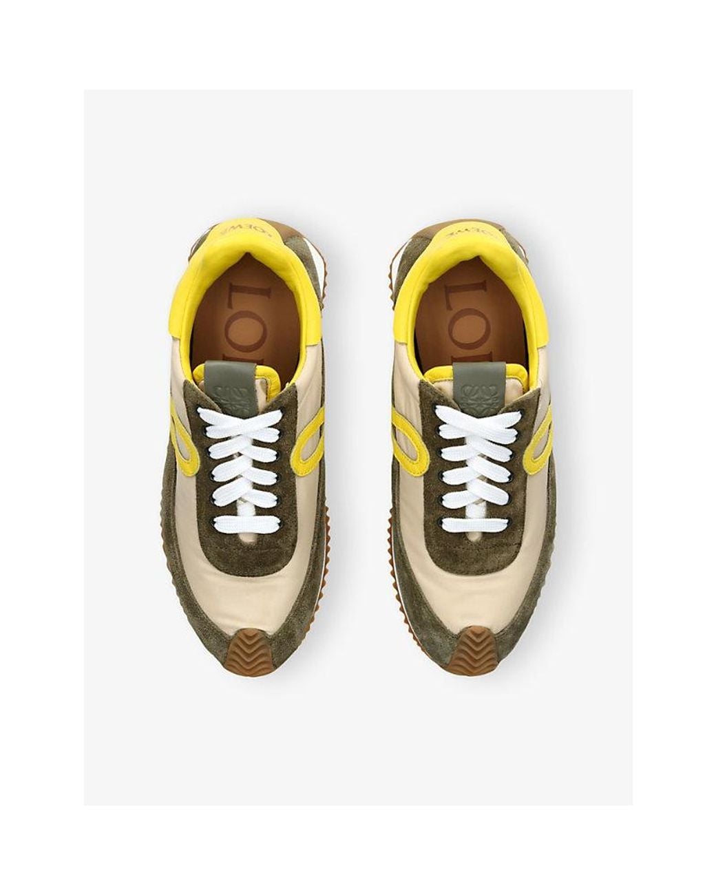 Loewe Yellow Flow Runner Suede And Shell Low-Top Trainers