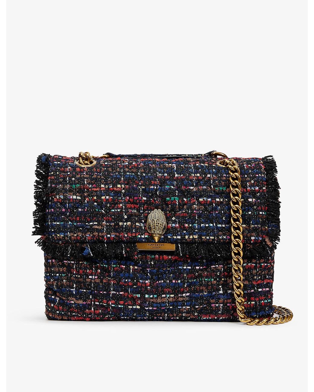 Kurt Geiger Kensington Frayed-edge Tweed Cross-body Bag | Lyst