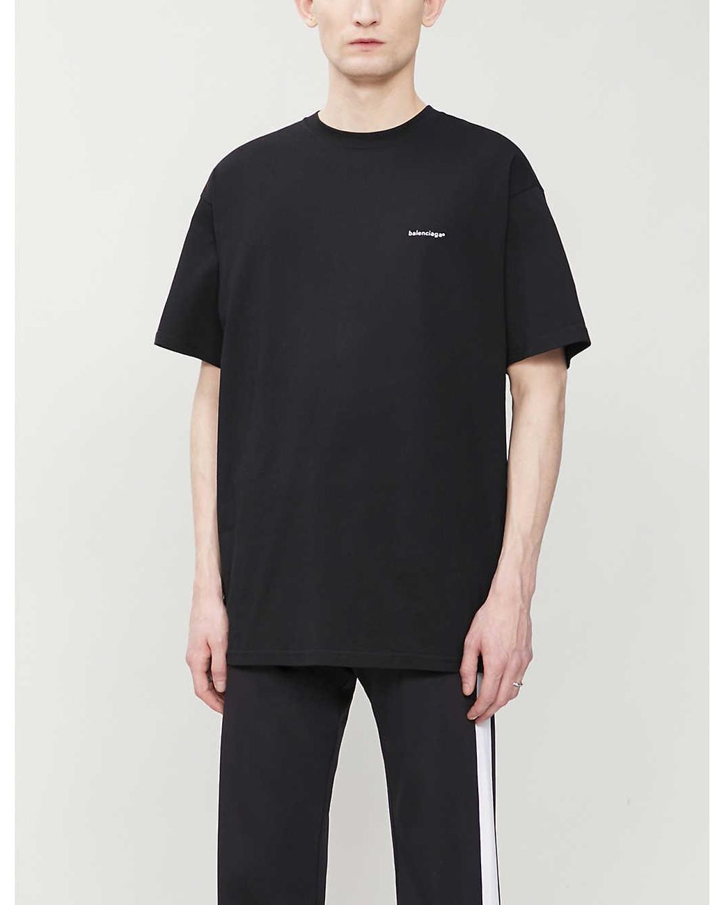 Balenciaga Copyright Cotton-jersey Logo T-shirt in Black for Men | Lyst