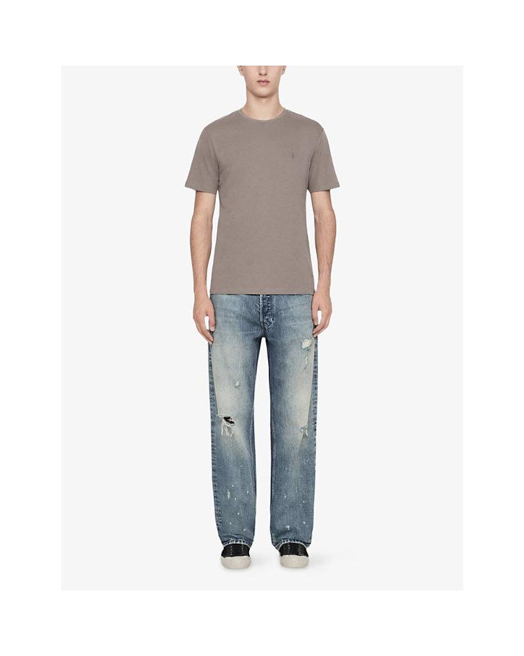 AllSaints Natural Brace Logo-Embroidered Pack Of Three Cotton-Jersey T-Shirts for men