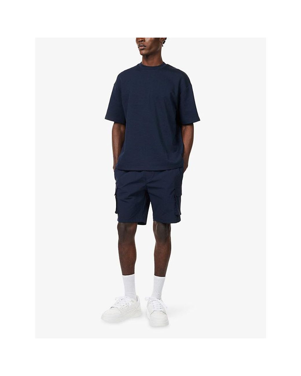 Arne Blue Everyday Luxe Cotton-Blend T-Shirt for men