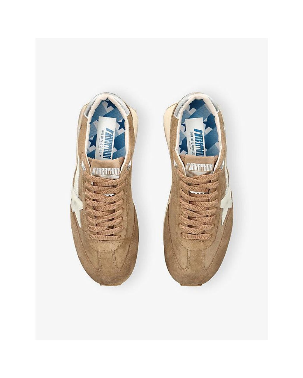 Golden Goose Deluxe Brand Natural Running Marathon 55777 Suede Trainers for men