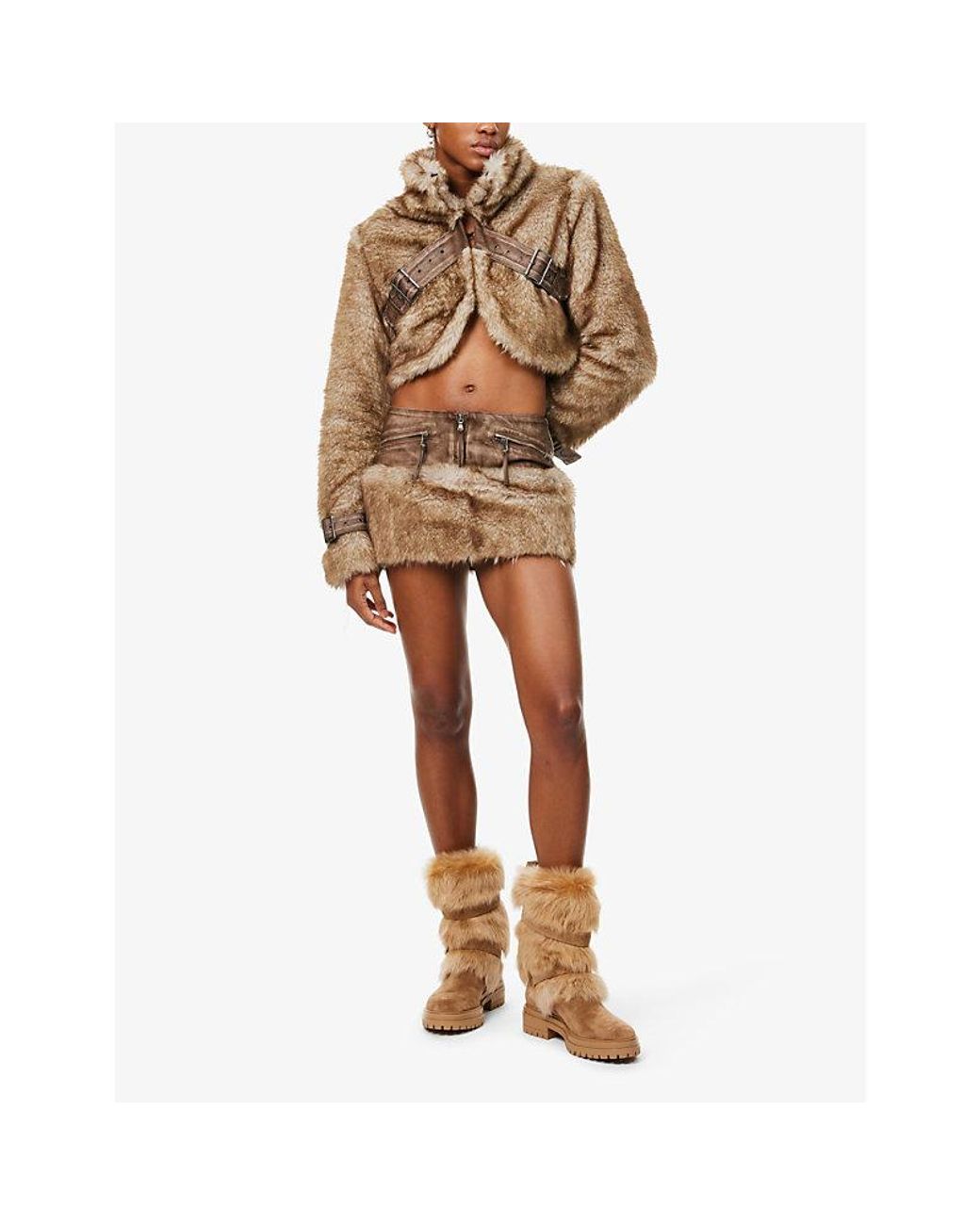 Jaded☆Raven Faux Fur&Leather Skirt ミニスカート【UK発】 Raven Faux Fur & Leather Skirt | Jaded London | Clothing